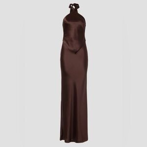 Retrofete Floor Length Ester Dress in Brown